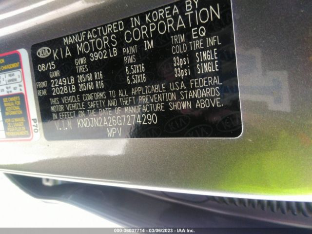 KNDJN2A26G7274290 KIA Soul Base