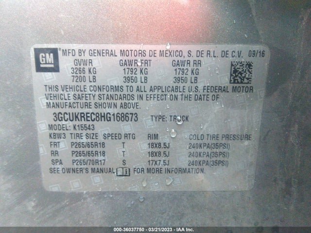 Chevrolet Silverado 1500 Lt 2017 3GCUKREC8HG168673 Image 11