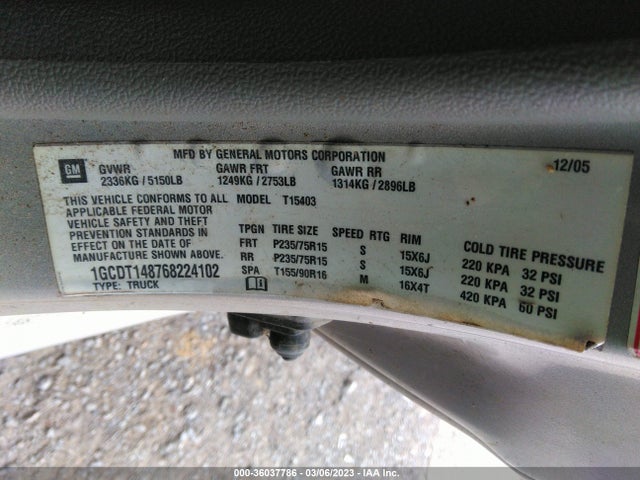 Chevrolet Colorado Ls 2006 1GCDT148768224102 Image 10