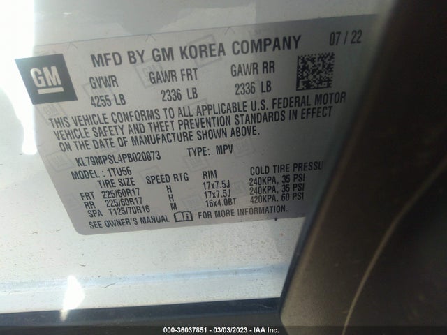 Chevrolet Trailblazer Lt 2023 KL79MPSL4PB020873 Image 9