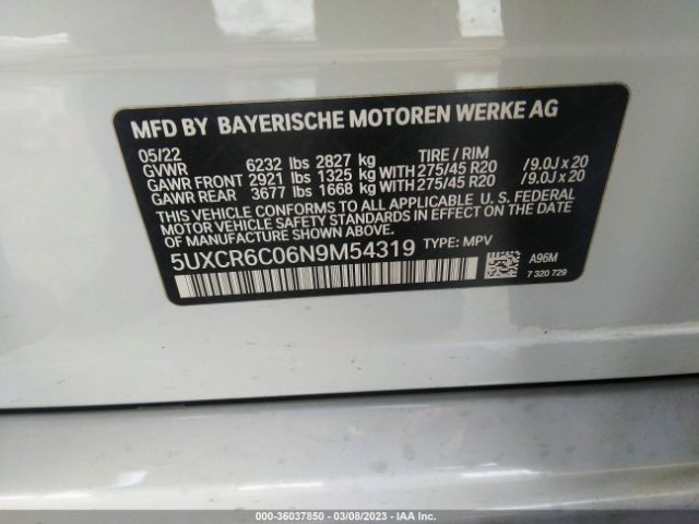 5UXCR6C06N9M54319 BMW X5 Xdrive40i