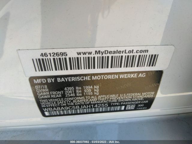 WBA8A9C58JAH14255 BMW 3 Series 320i