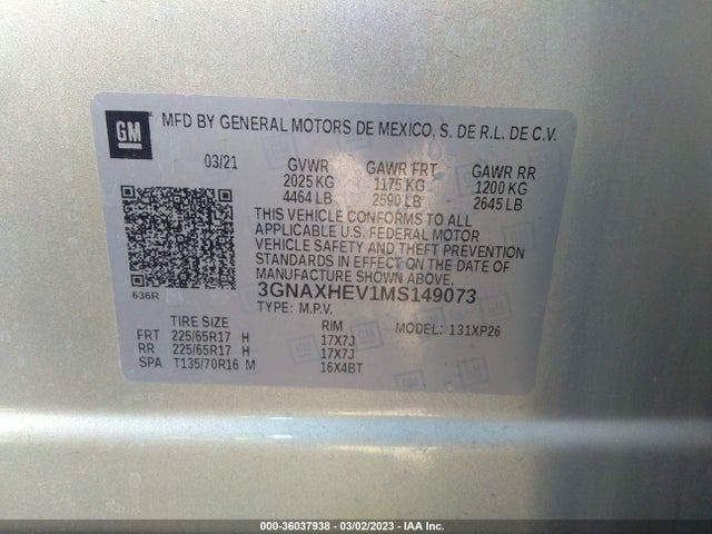 Chevrolet EQUINOX LS 2021 3GNAXHEV1MS149073 Image 10