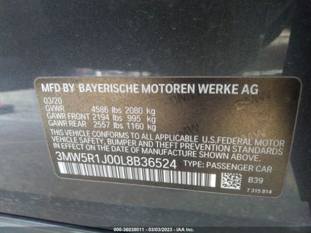 3MW5R1J00L8B36524 BMW 3 Series 330i
