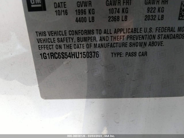 Chevrolet VOLT LT 2017 1G1RC6S54HU150376 Image 10