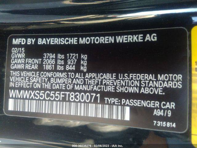 WMWXS5C55FT830071 Mini COOPER HARDTOP 4 DOOR