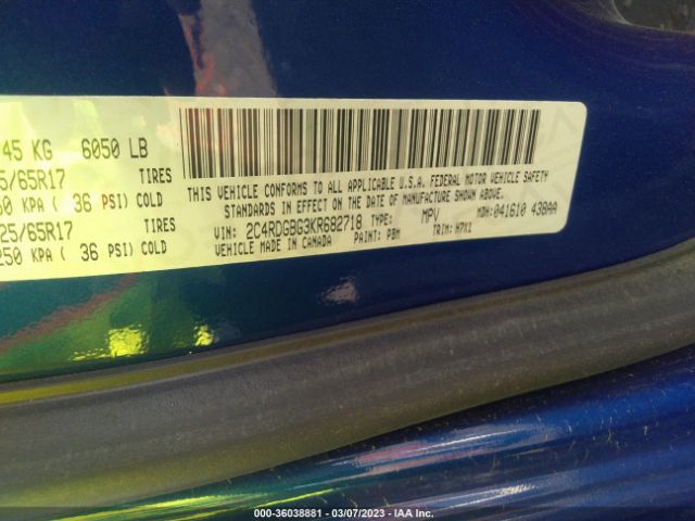 2C4RDGBG3KR682718 Dodge Grand Caravan Se