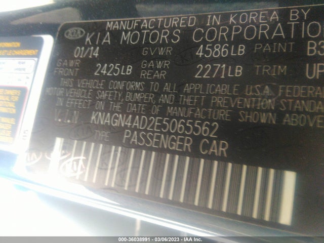 KIA Optima Hybrid Ex 2014 KNAGN4AD2E5065562 Image 9
