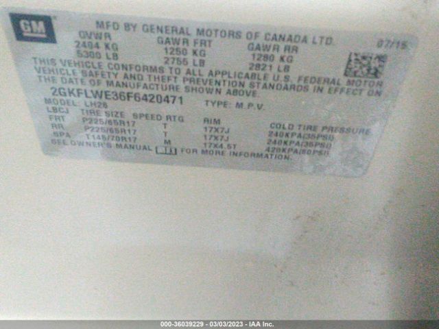 2GKFLWE36F6420471 GMC Terrain Sle