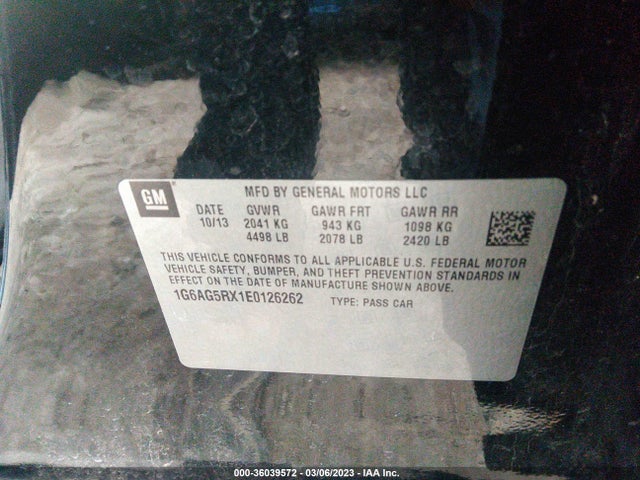 1G6AG5RX1E0126262 Cadillac Ats Standard Awd
