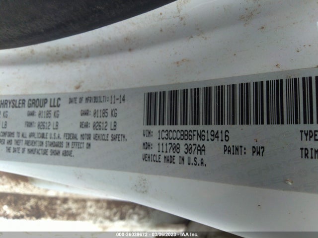 1C3CCCBB6FN619416 Chrysler 200 S