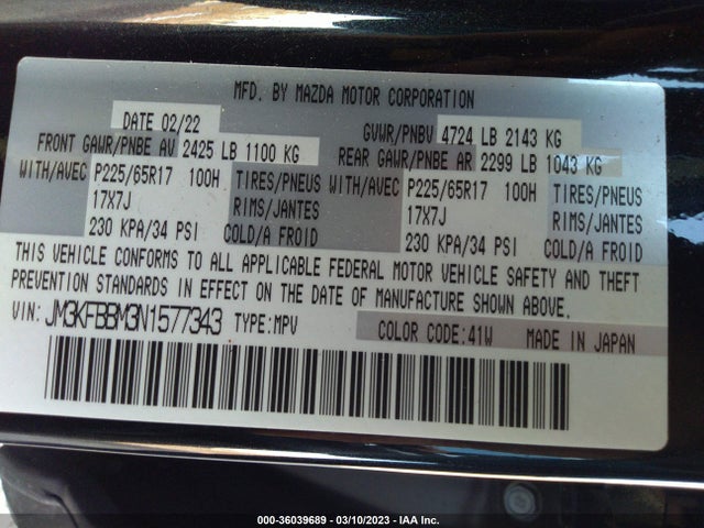 Mazda Cx-5 2.5 S Select Package 2022 JM3KFBBM3N1577343 Image 10