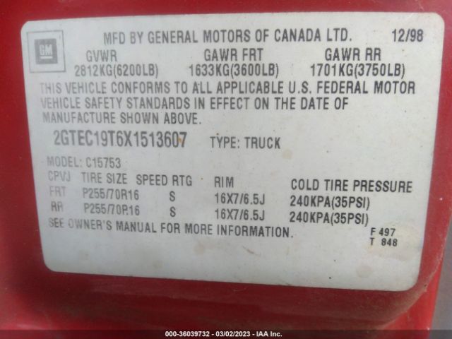 2GTEC19T6X1513607 GMC New Sierra 1500 Sle