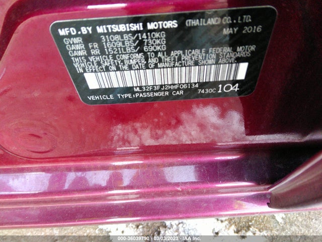 ML32F3FJ2HHF06134 Mitsubishi Mirage G4 Es
