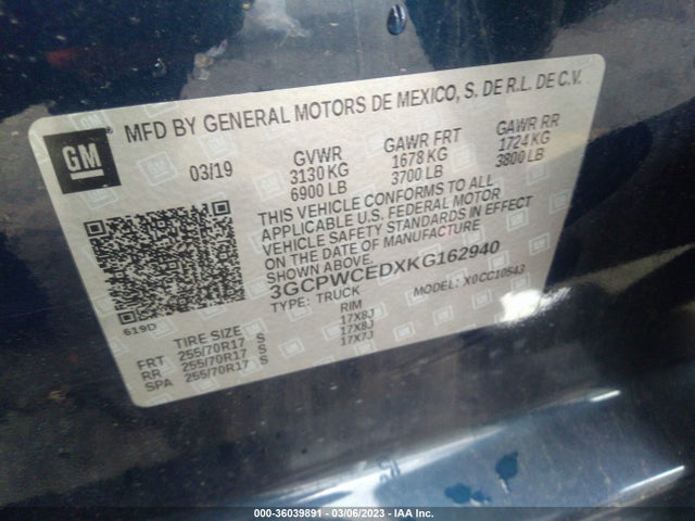Chevrolet Silverado 1500 Lt 2019 3GCPWCEDXKG162940 Image 11