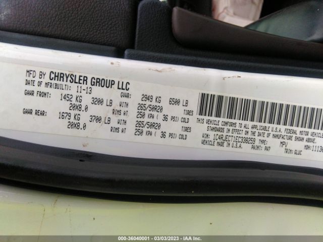 1C4RJECT1EC338259 Jeep Grand Cherokee Overland