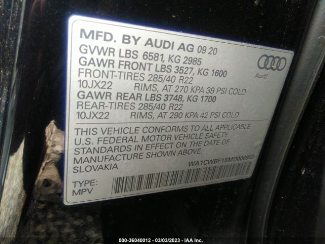 2021 AUDI SQ8 WA1CWBF15MD006909 Photo 8