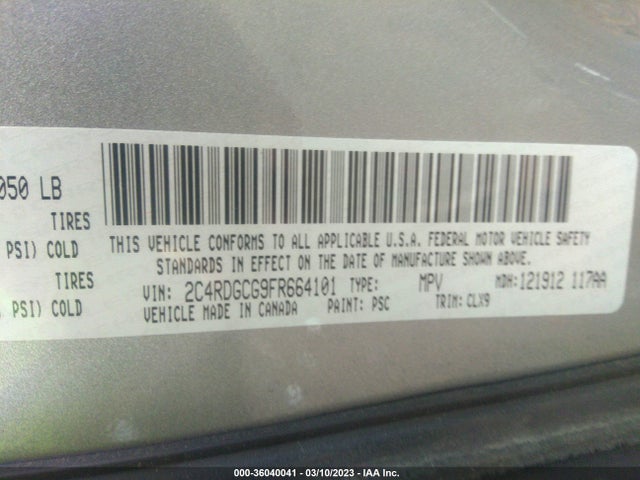 Dodge Grand Caravan Sxt Plus 2015 2C4RDGCG9FR664101 Image 9