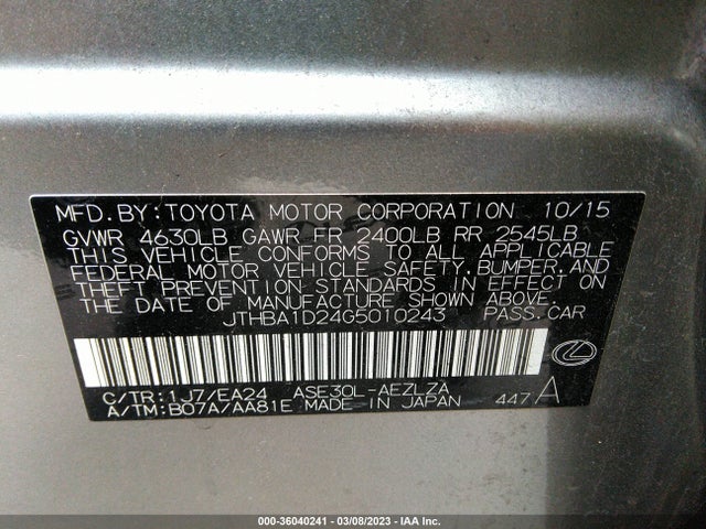 Lexus IS 200T 2016 JTHBA1D24G5010243 Image 11