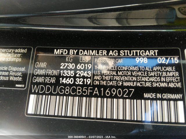 WDDUG8CB5FA169027 Mercedes-Benz S-class S 550