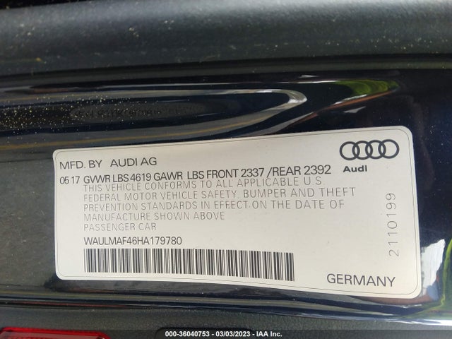WAULMAF46HA179780 Audi A4 Ultra Premium Plus