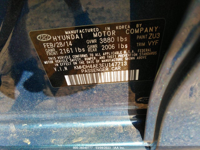 Hyundai ELANTRA SE 2014 KMHDH4AE3EU147713 Image 10