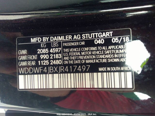 WDDWF4JBXJR417497 Mercedes-Benz C-class C 300