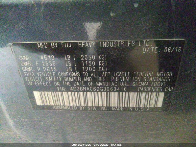 4S3BNAC62G3063416 Subaru Legacy 2.5i Premium