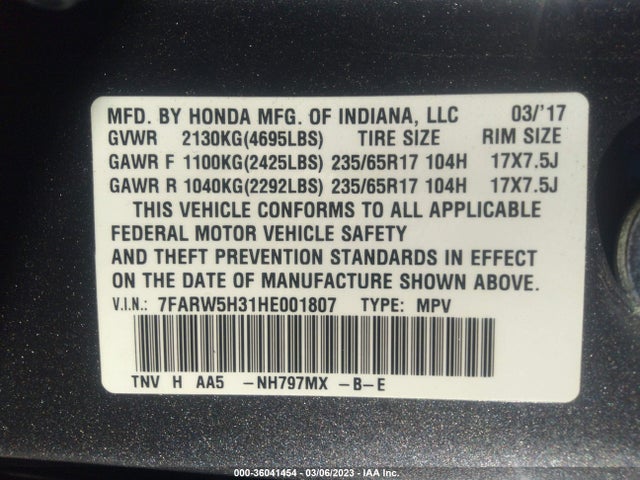 Honda CR-V LX 2017 7FARW5H31HE001807 Image 11