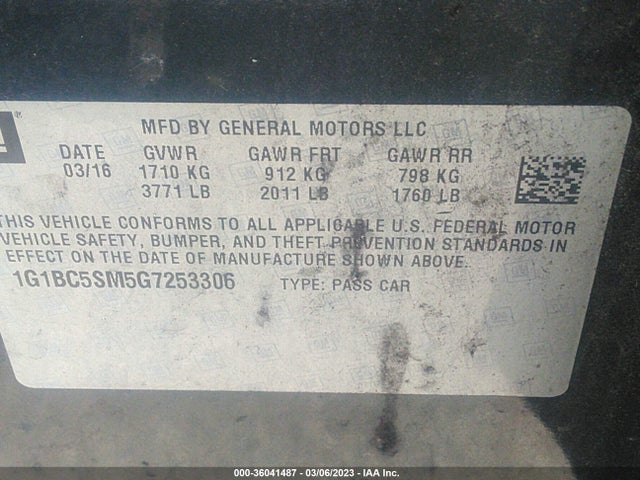 Chevrolet Cruze Ls Auto 2016 1G1BC5SM5G7253306 Image 9