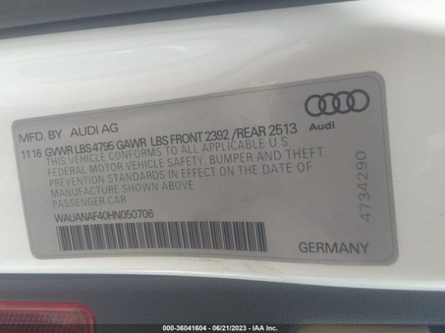 Audi A4 PREMIUM 2017 WAUANAF40HN050706 Image 9