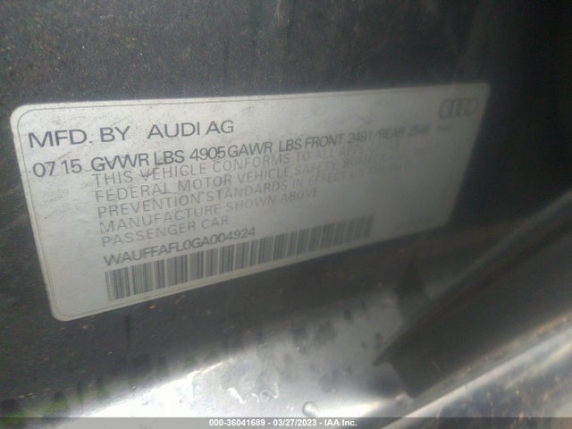 2016 Audi A4, VIN: WAUFFAFL0GA004924