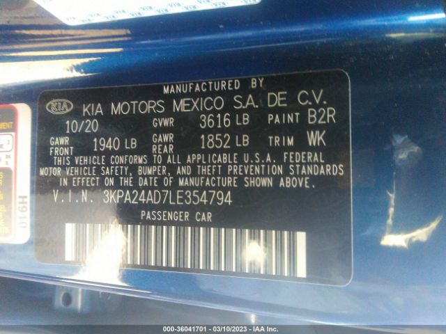 3KPA24AD7LE354794 KIA RIO S