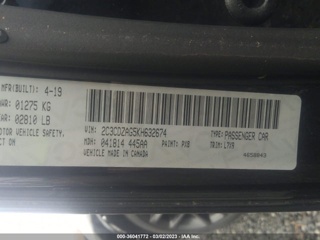 Dodge Challenger Sxt 2019 2C3CDZAG5KH632674 Image 9