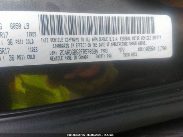 2C4RDGBG2FR570594 Dodge Grand Caravan Se