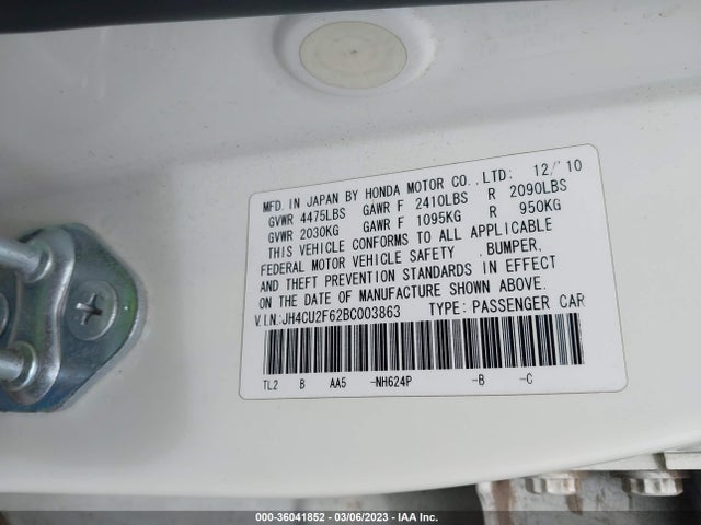 Acura TSX 2011 JH4CU2F62BC003863 Image 11