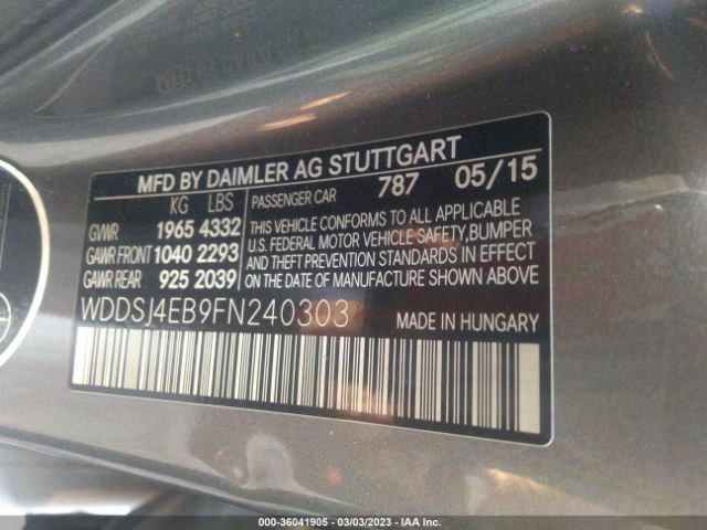 WDDSJ4EB9FN240303 Mercedes-Benz Cla-class Cla 250