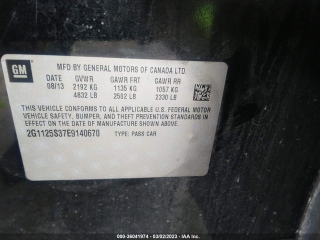 Chevrolet IMPALA LT 2014 2G1125S37E9140670 Image 10