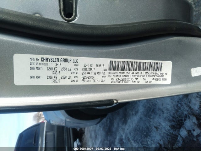 Dodge Journey Sxt 2012 3C4PDDBG7CT315745 Image 10