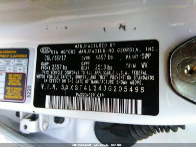 5XXGT4L34JG205498 KIA Optima S