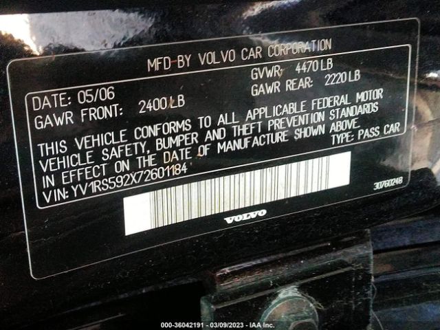 YV1RS592X72601184 Volvo S60 2.5l Turbo