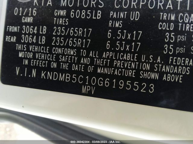 KNDMB5C10G6195523 KIA SEDONA LX