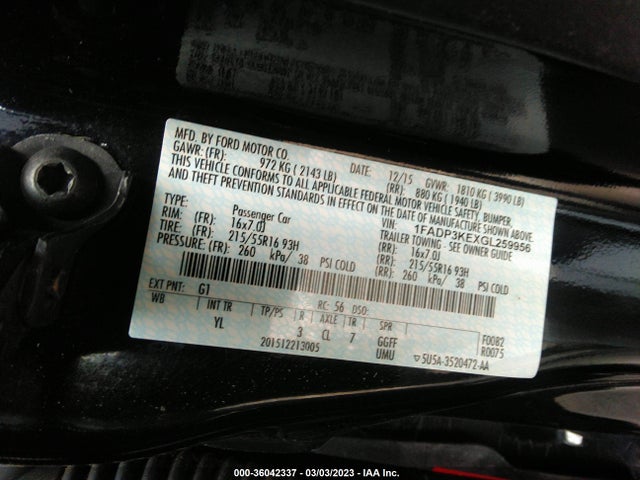 2016 Ford Focus, VIN: 1FADP3KEXGL259956