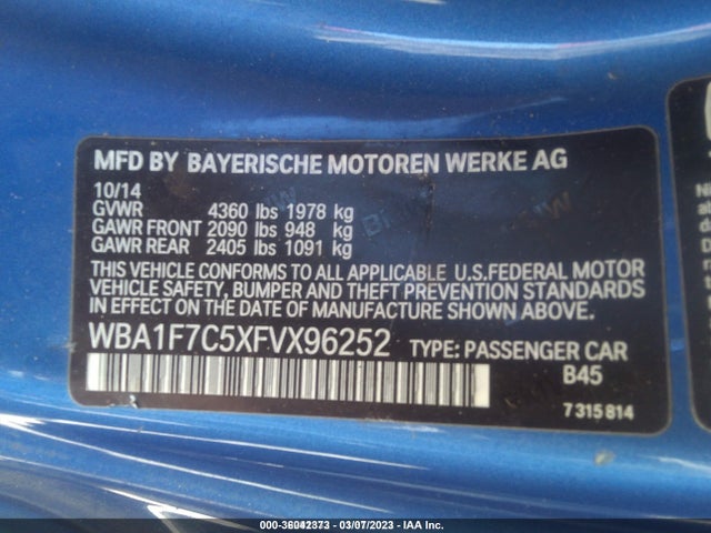 BMW 2 Series 228i Xdrive 2015 WBA1F7C5XFVX96252 Image 10