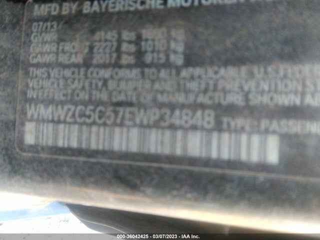 2014 MINI COOPER COUNTRYMAN S VIN: WMWZC5C57EWP34848