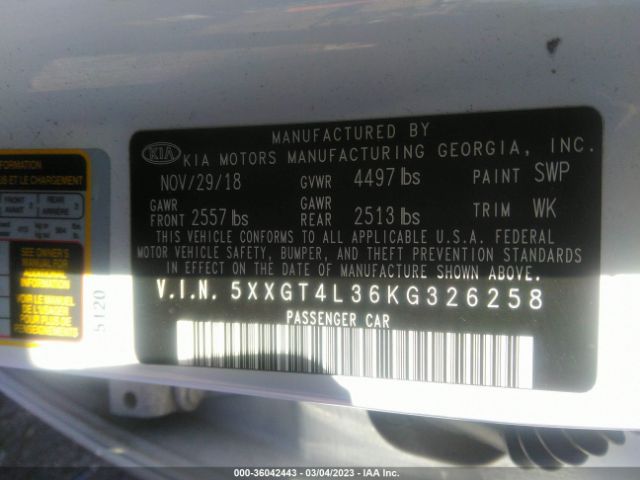 5XXGT4L36KG326258 KIA Optima Lx