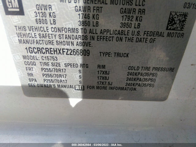 Chevrolet Silverado 1500 Lt 2015 1GCRCREHXFZ266809 Image 9