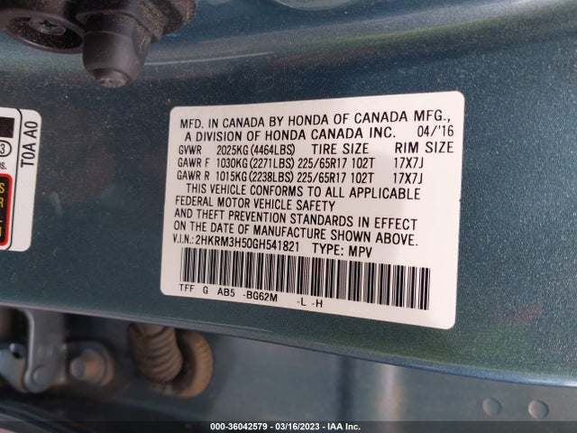 Honda CR-V EX 2016 2HKRM3H50GH541821 Image 11