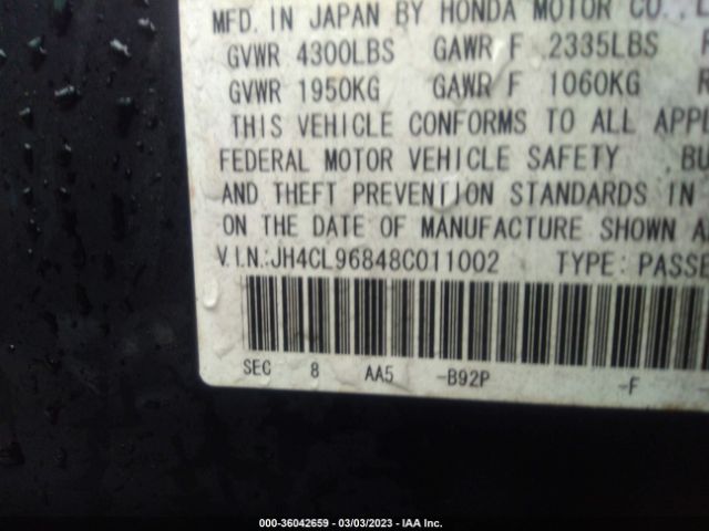 JH4CL96848C011002 Acura TSX