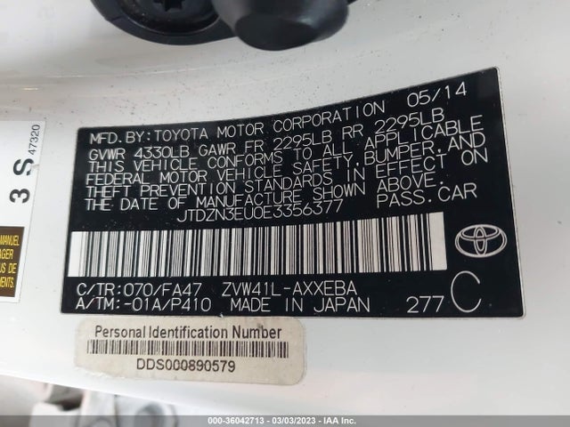 Toyota Prius V Two/three/five 2014 JTDZN3EU0E3356377 Image 10